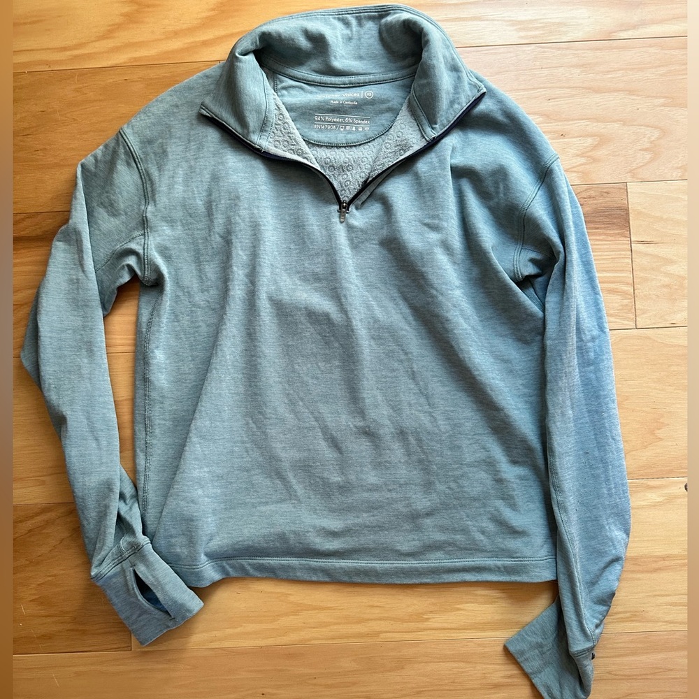 Outdoor voices pale green quarter zip, size S